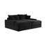 Canapé double Teya, 2 coussins, revêtement en chenille noire, 94 po-117559221