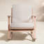 Chaise berçante d'extérieur en bois massif avec coussin