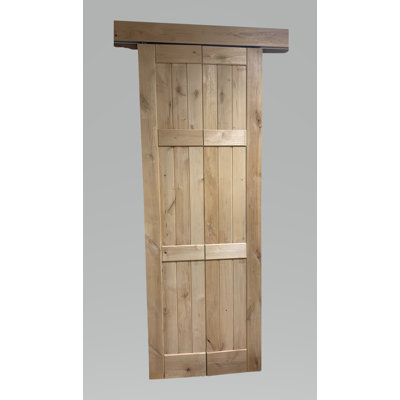 30in x 84in Alder Wood Bifold Shaker Door wtih Wooden Box Rail Sliding Hardware Set