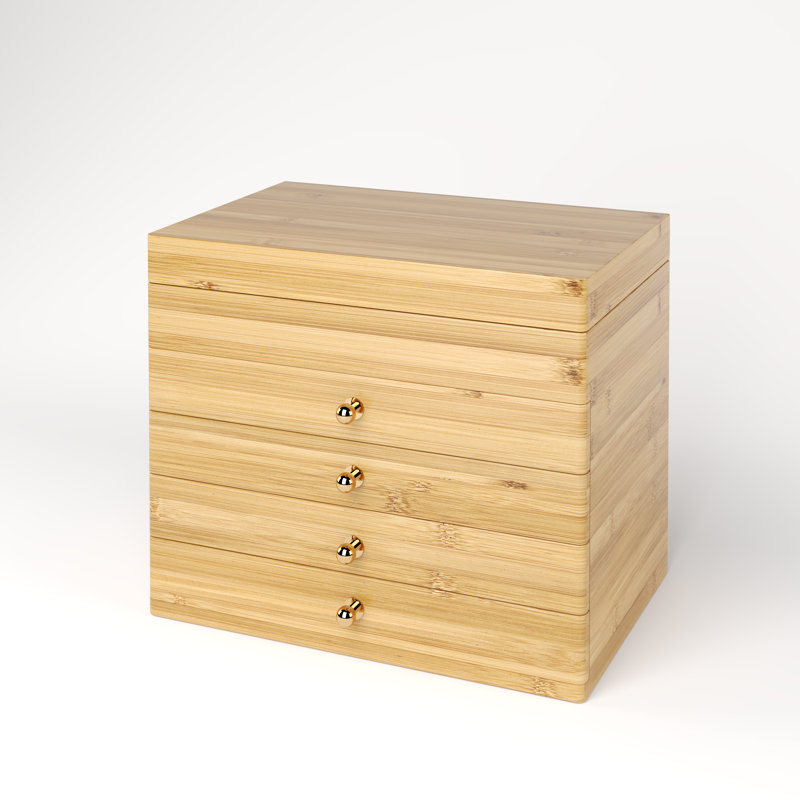 Bamboo Jewellery Box + Drawers