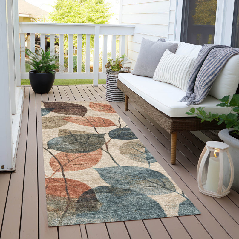 Machine Washable Indoor/Outdoor Xhevrie Beige Rug, Runner 2'3" x 7'6"