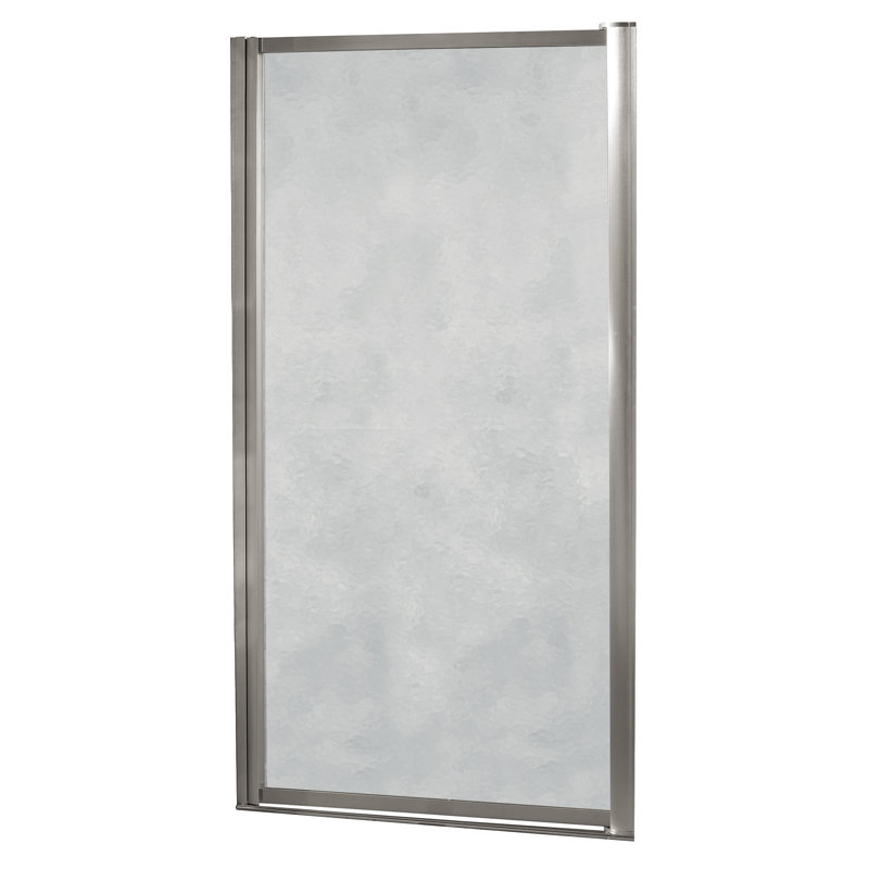 Tides 22'' - W x 65'' H Pivot Door Framed Shower Door with, Clear Glass, Brushed Nickel