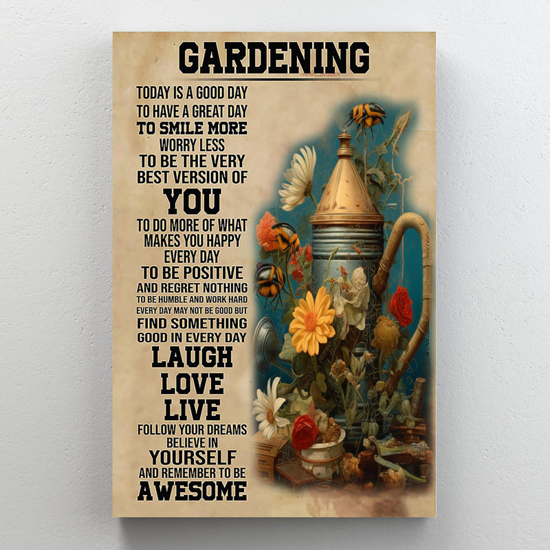 Alyza Gardening Today Is A Good Day, H 20 po x l 16 po x P 1,25 po