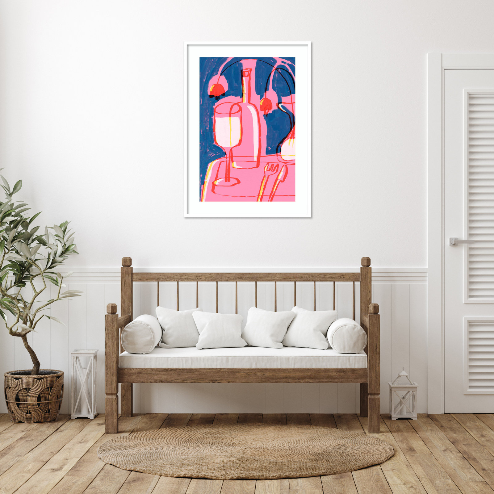 Neon Still Life No 4 by Treechild Wood Framed Wall Art Print, 41" H x 30" W, White