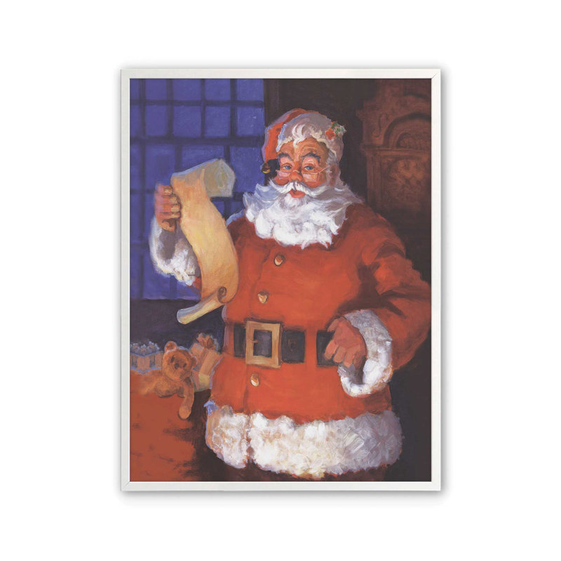 «Santa's List» par Dogwood Portfolio, reproduction d'art, L 12 po x H 16 po, Blanc, Impression encadrée
