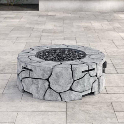 9'' H X 28'' W Fiber Reinforced Concrete Outdoor Fire Pit