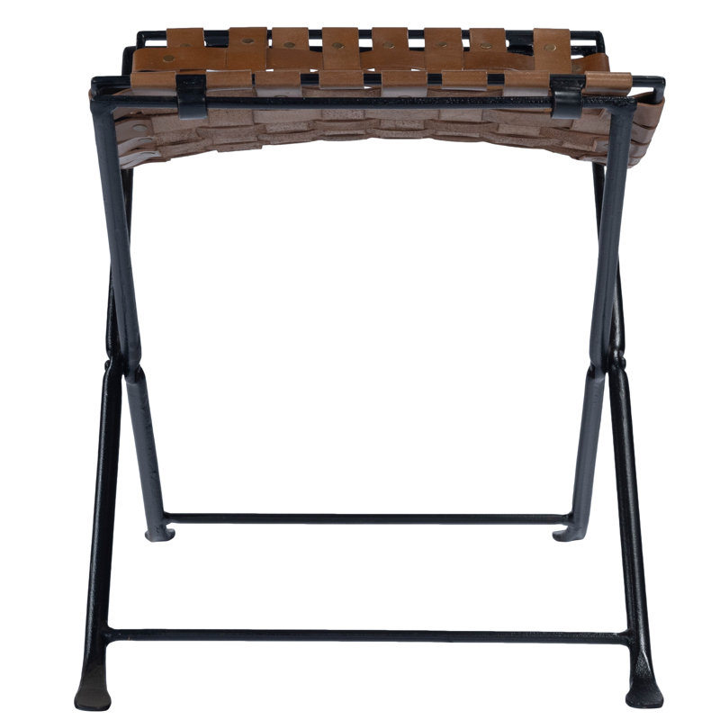 Karma Woven Leather Stool