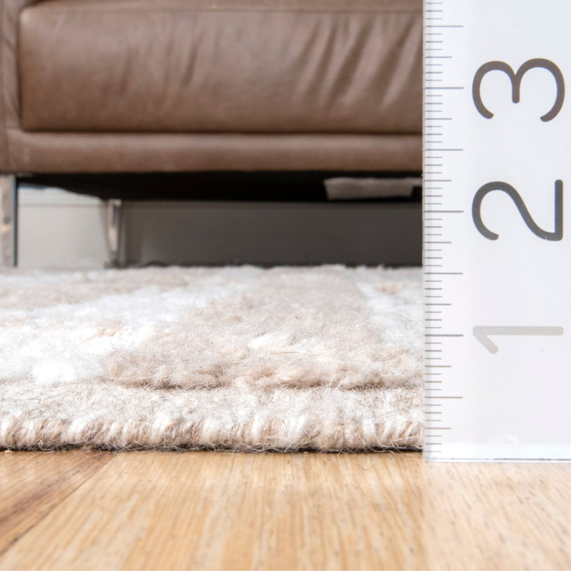 Croce Shag Beige Area Rug, Rectangle 5' x 8'