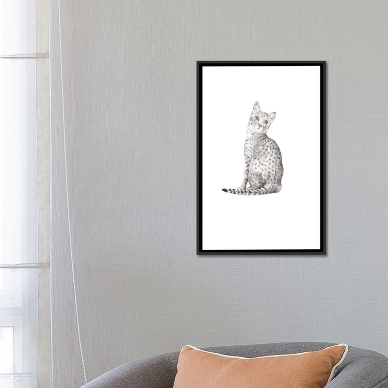 «Egyptian Mau», reproduction sur toile, H 26 po x l 18 po x P 1,5 po, Toile avec cadre noir