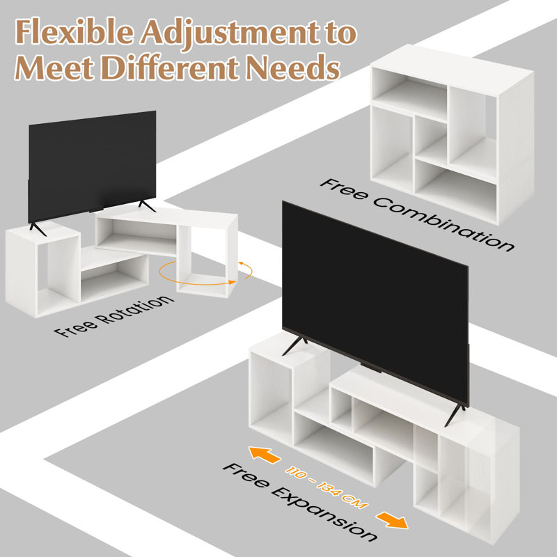 Daksha Unfinished TV Stand for TVs up to 60", White
