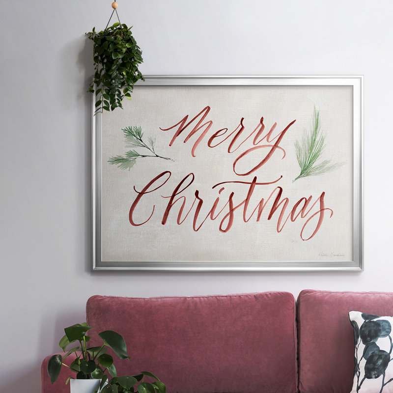 «Merry Christmas» - Reproduction de photo sur toile, Argent, H 26 po x l 38 po x P 1,5 po