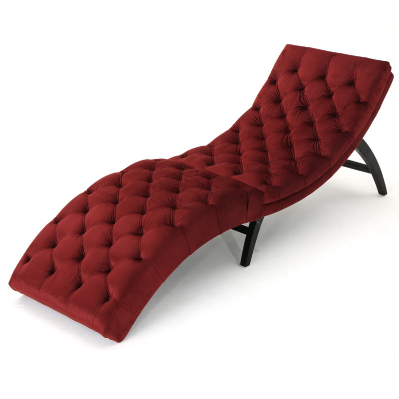 Chaise longue sans accoudoirs Rojo, Grenat