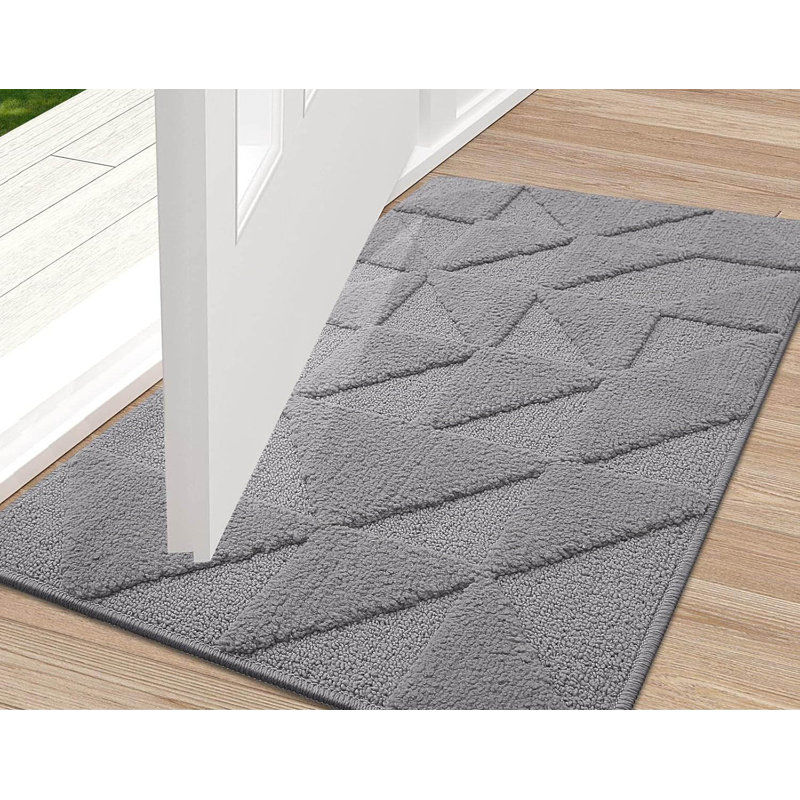 Door Mats Indoor, Machine Washable, 60 cm W x 90 cm L, Grey
