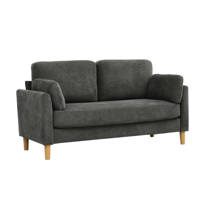 2 - Seater In Gray Modern Minimalist Design, And Compact Shape, Suitable For Small Spaces Cozy Settings, 30.5 Deep, 84 Lb Weight , , Gray, Minimalist, , Spaces, Quiet Settings