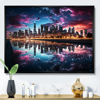 «USA Chicago Skyscrapper Reflections», reproduction sur toile
