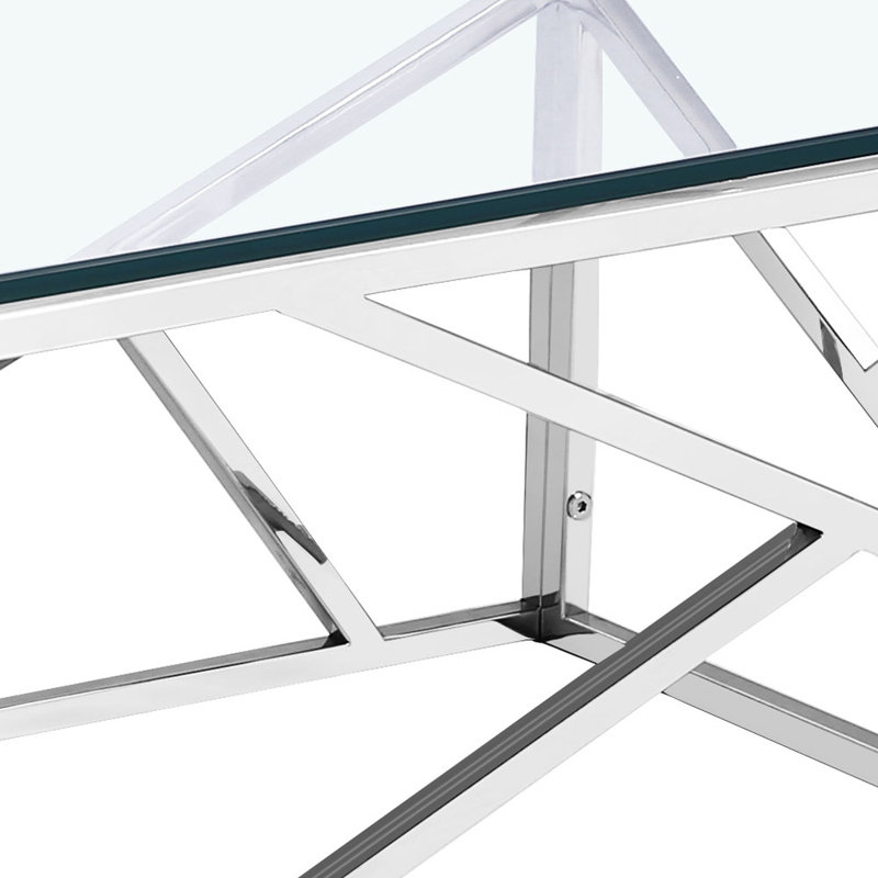 Table basse Laith, Argent, H 15,7 po x L 47 po x l 23,6 po