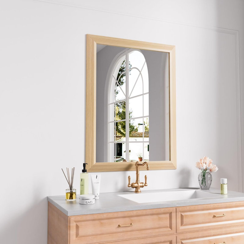 Lunara Belveled Edged Accent Rectangular Bathroom Wall Mirror with Tempered Glass & Rust-proof Aluminimn Framed, 32" x 24"