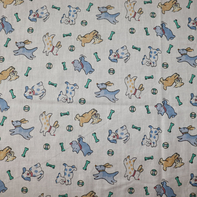 Puppies Print Tablecloths, 58" W x 108" L, Blue/White