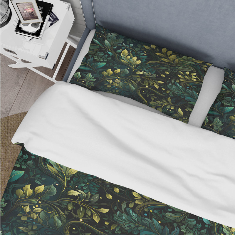 Ensemble de housse de couette Forest - Toile émeraude en microfibre vert forêt