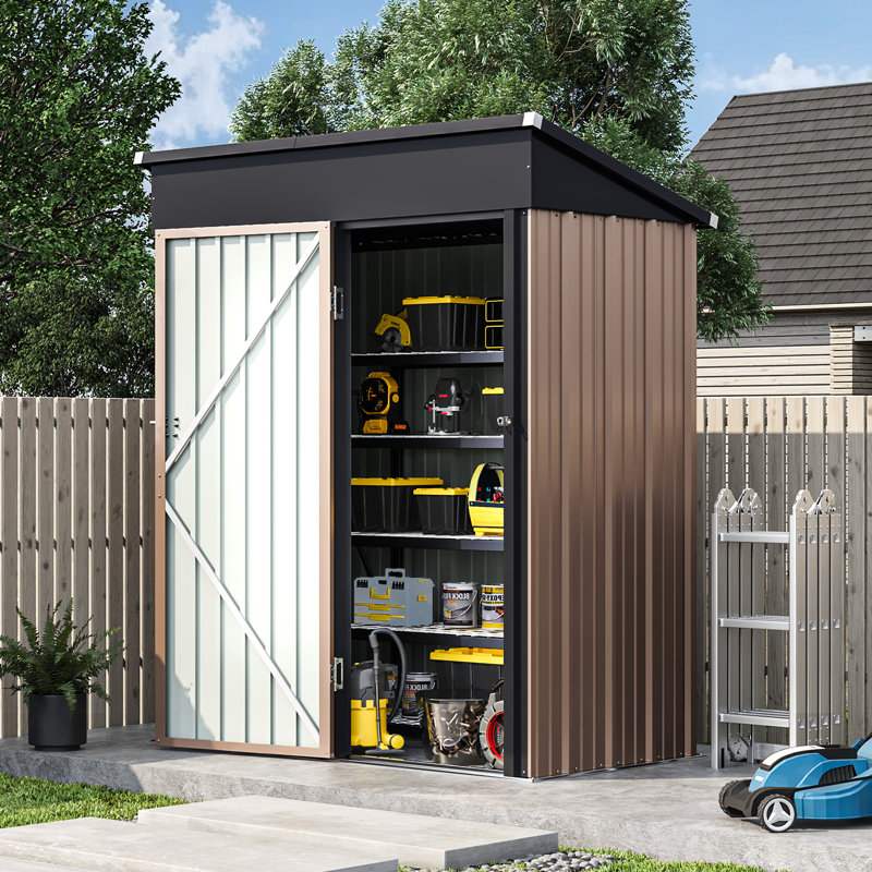 5.0 ft. W x 2.5 ft. D Galvanized Steel Lean-to Storage Shed