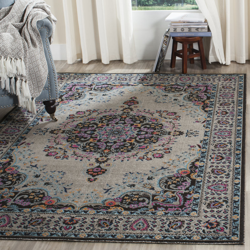Gray Oriental Hand Woven Area Rug, Rectangle 201 x 274 cm