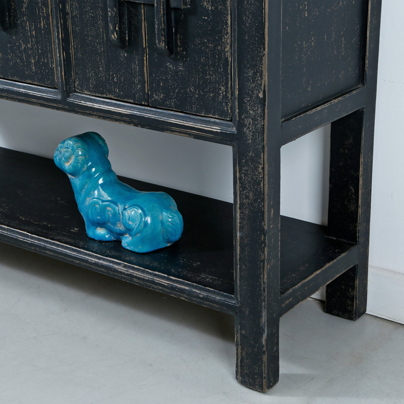 Amalfi 63'' W Solid Wood Console Table, Antique Black