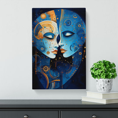 Gemini Zodiac Expressionism No.2 - Wrapped Canvas