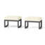 Ensemble de 2 repose-pieds de patio en aluminium toutes saisons de 26 po avec coussins beiges épais avec cadre noir-382291394