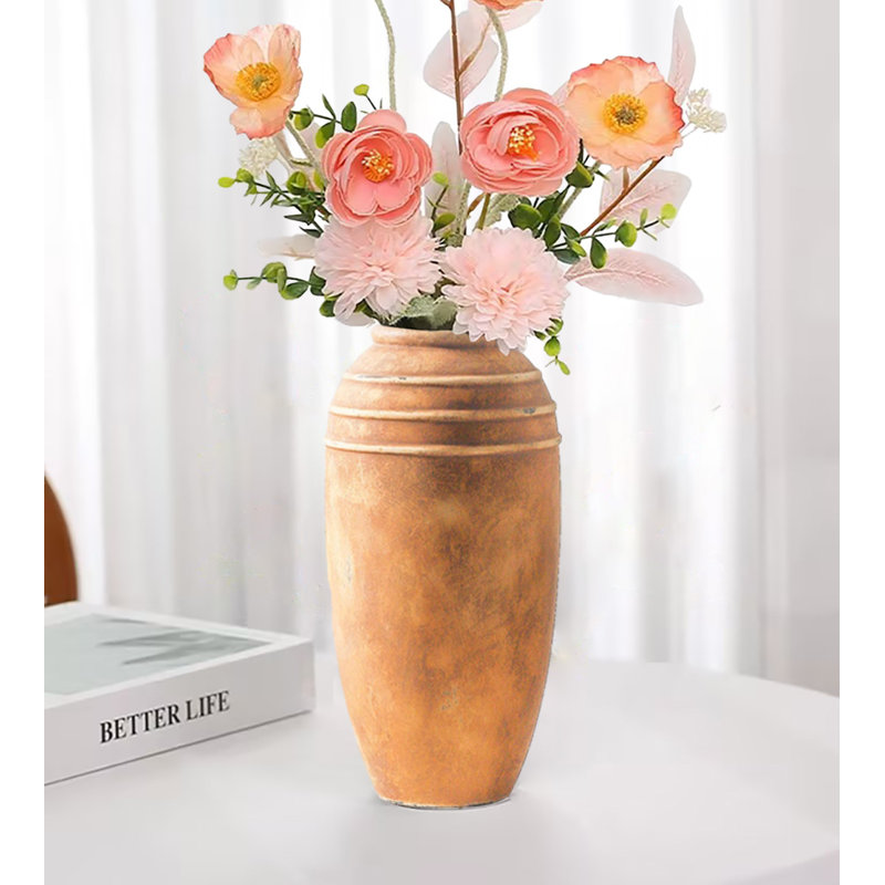 Grand vase en céramique de 12,87 pouces, Brun