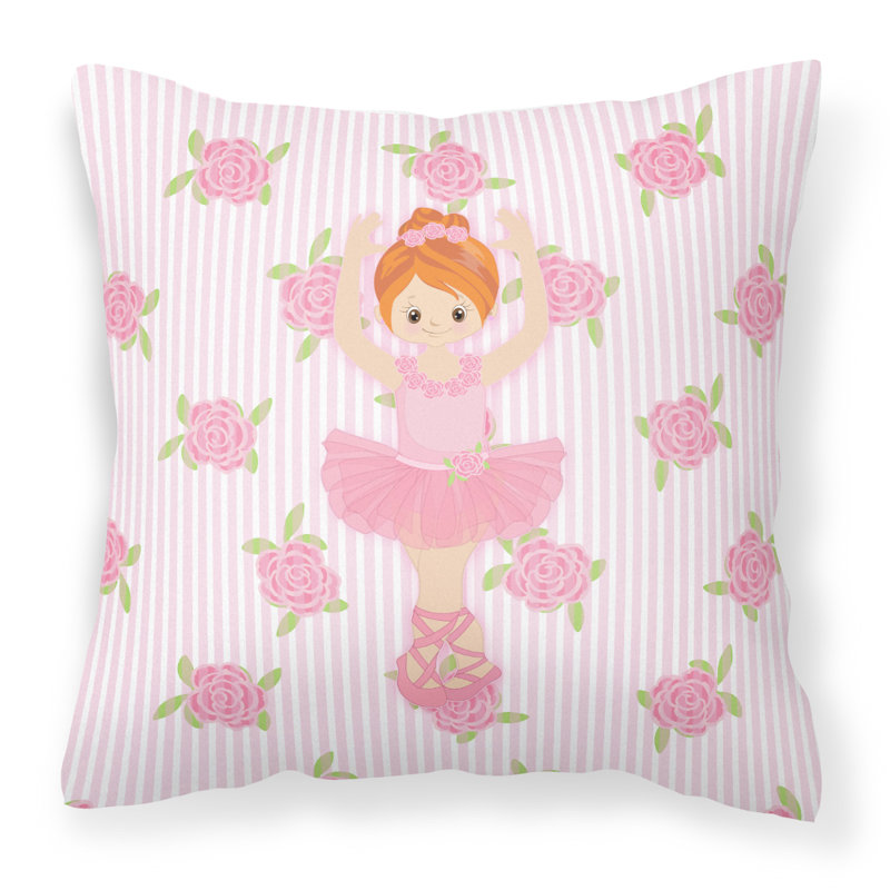 Coussin décoratif intérieur/extérieur ballerine blonde, 18 po x 18 po, Brun clair