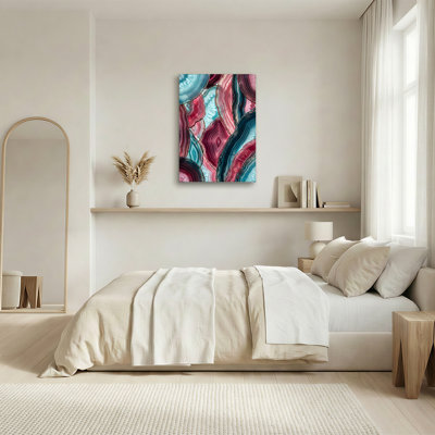 «Pink and Teal Agate Slice Layers», art mural