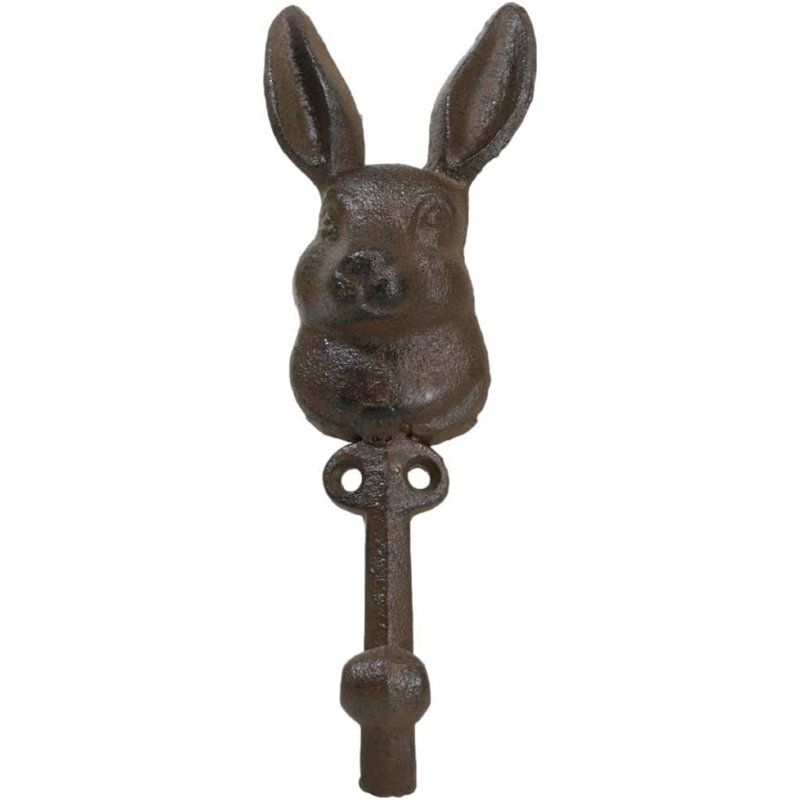 Ensemble de 2 crochets muraux en fonte rustique fantaisiste pour lapin