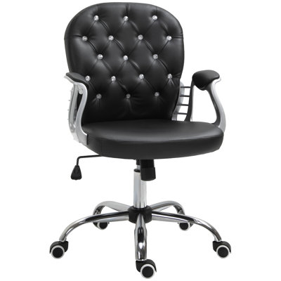Chaise de bureau en similicuir de 23,5 po x l 23,75 po x H 40,5 po, 1 pièce, noir