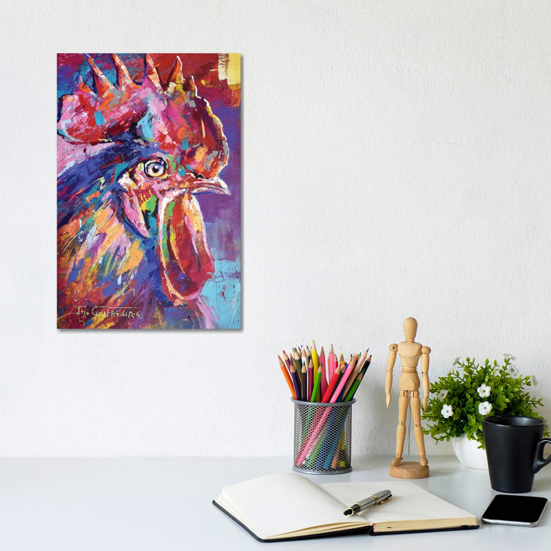 Rooster by Jos Coufreur - Wrapped Canvas Print, 30.48cm H x 20.32cm W