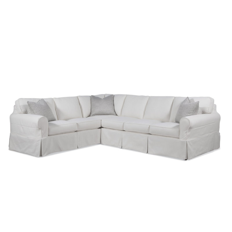 Bedford 2 - Piece Slipcovered Sectional, Left Hand Facing, Blue Buffalo Check; 0120-61, Gel Memory Foam Mattress
