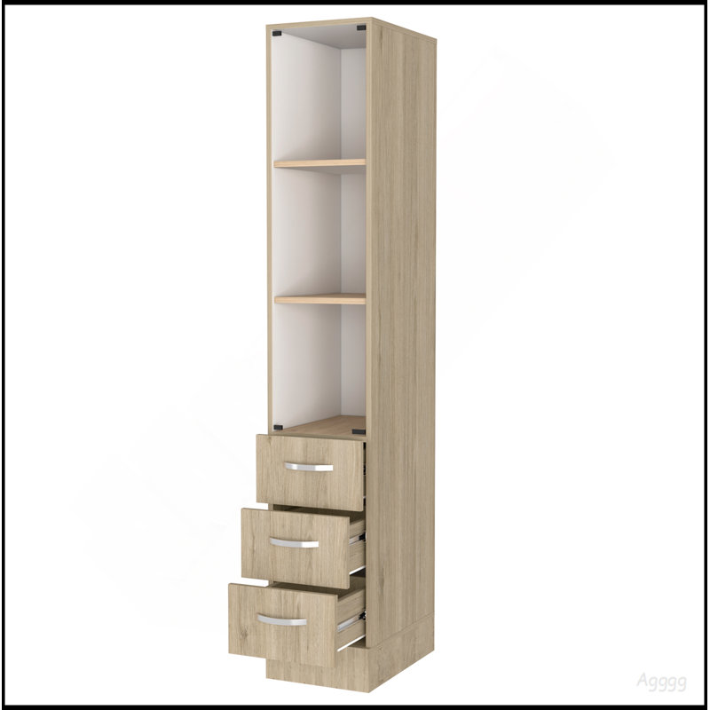 Armoire à linge Preston, trois tablettes, quatre tiroirs