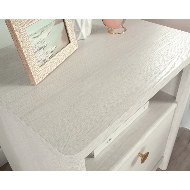 Table de chevet Artisan, Blanc / Blanc
