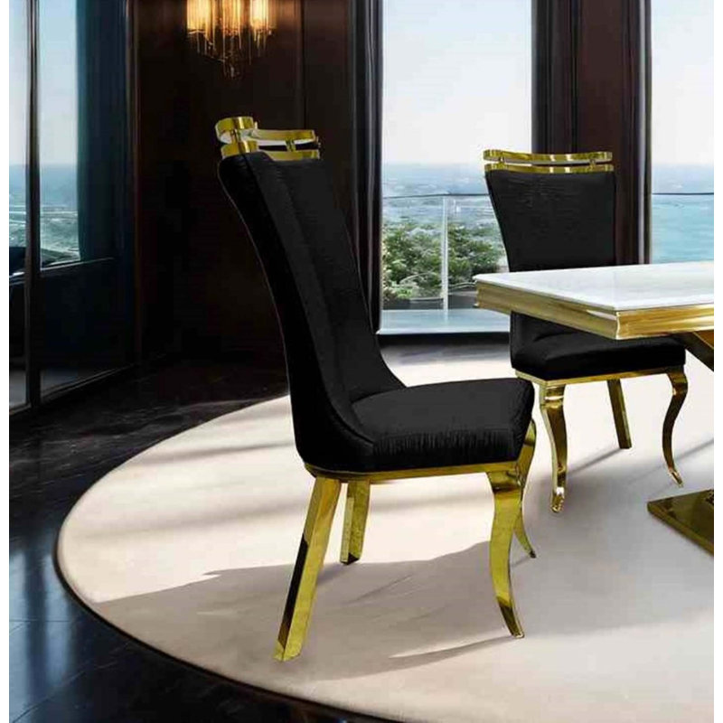 Chaise d'appoint 2 pièces Glam Style avec revêtement tigré