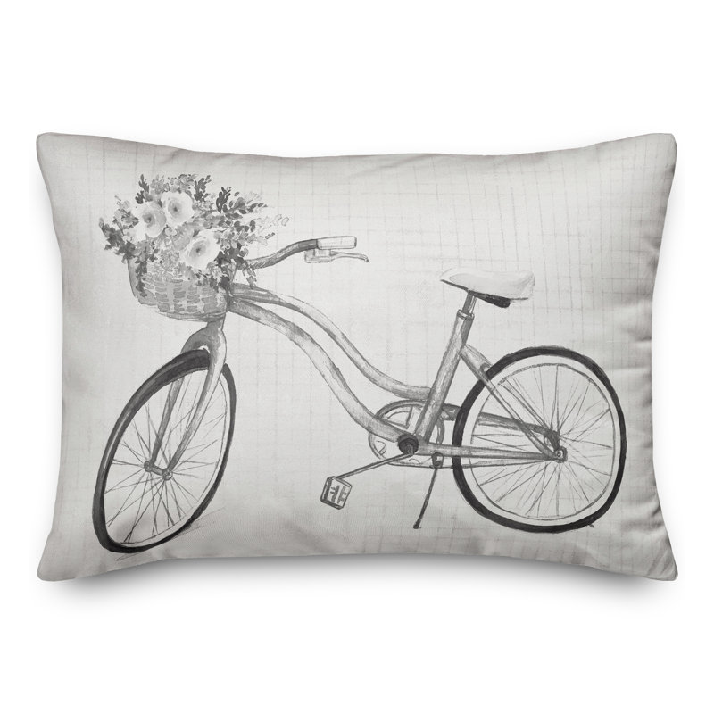 Floral Bike Rectangular Pillow Cover & Insert