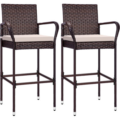 Aihnoa 46” Patio Bar Stool with Cushion