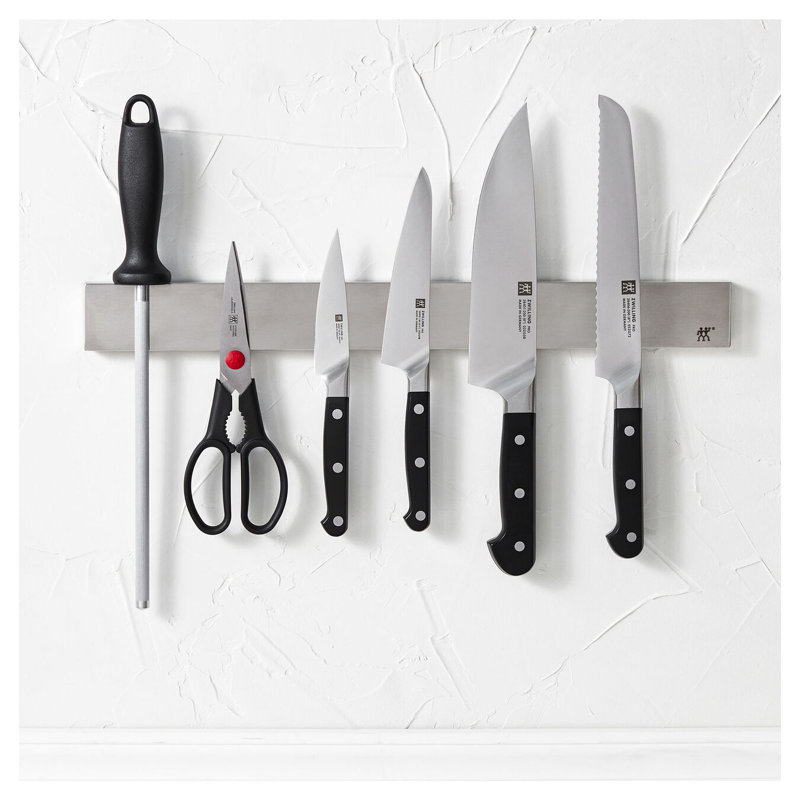 Ensemble de couteaux 7 pièces Zwilling Pro avec barre magnétique en acier inoxydable de 17,5 pouces