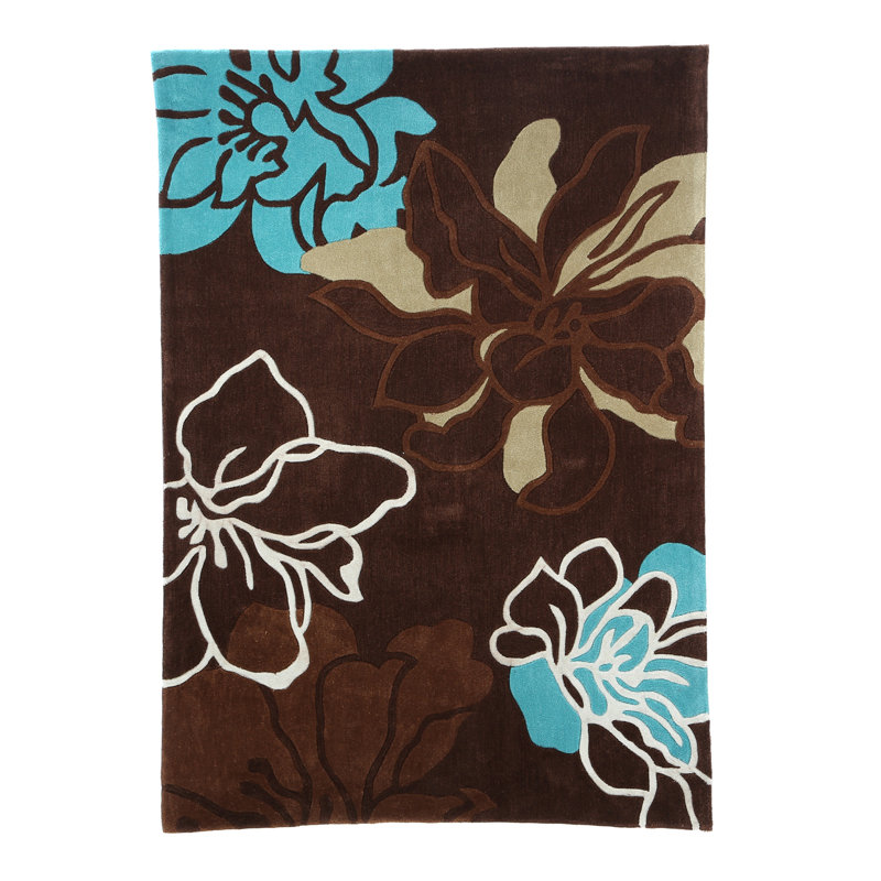 Motif de fleurs capitonnées à la main, Rectangle 8 pi x 10 pi