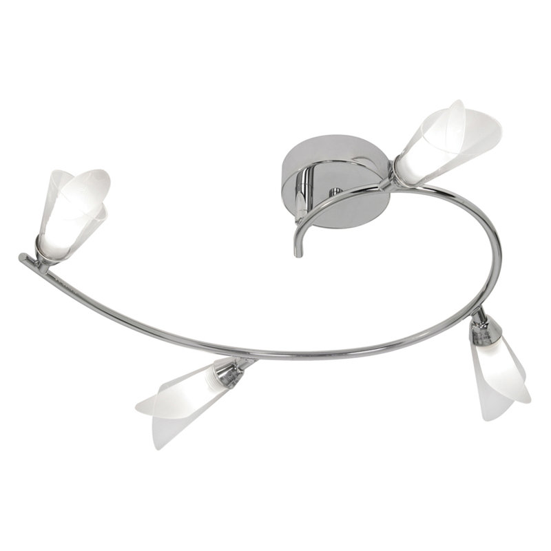 Sare Glass Semi Flush Mount, Chrome