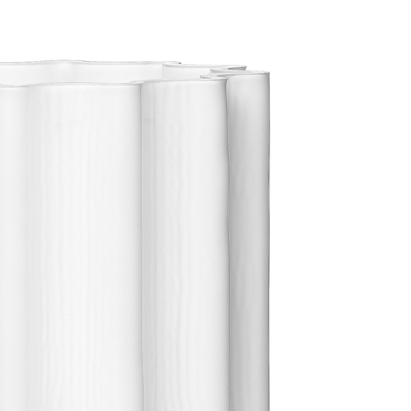  Marais 8" Ribbed White Glass Vase for Floral Arrangements & Decor, White