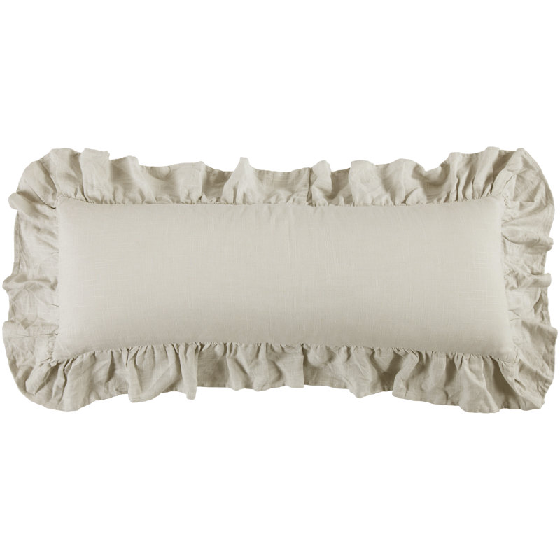 Coussin lombaire à volants Luna, Beige