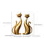 Ensemble de 2 figurines de chat doré, statues de chat modernes en résine 