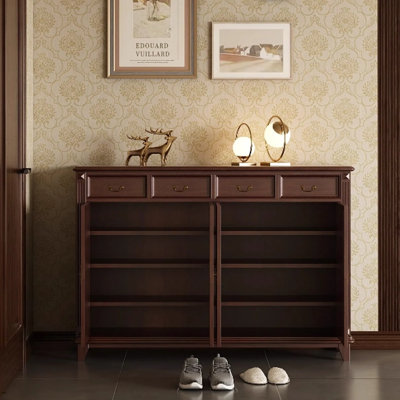Cherry Solid Wood Shoe Storage Bench