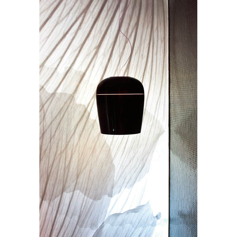 Tiara 1 - Light Matt White LED Single Pendant, 200cm H x 36cm W x 36cm D, Glossy Black, Yes