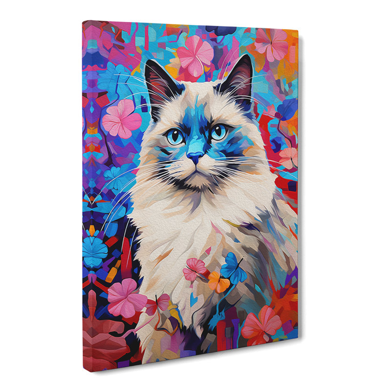 Ragdoll Cat Colour Field No.3 - No Frame Print, 60cm H x 40cm W x 3cm D