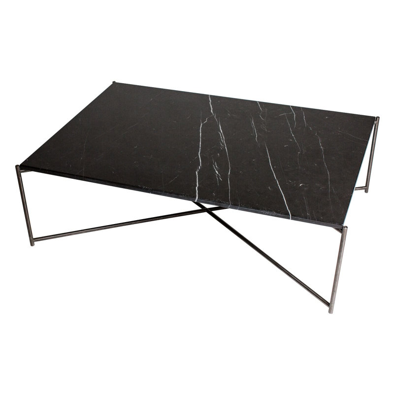 Bedell Four Leg Coffee Table, Black, Brass
